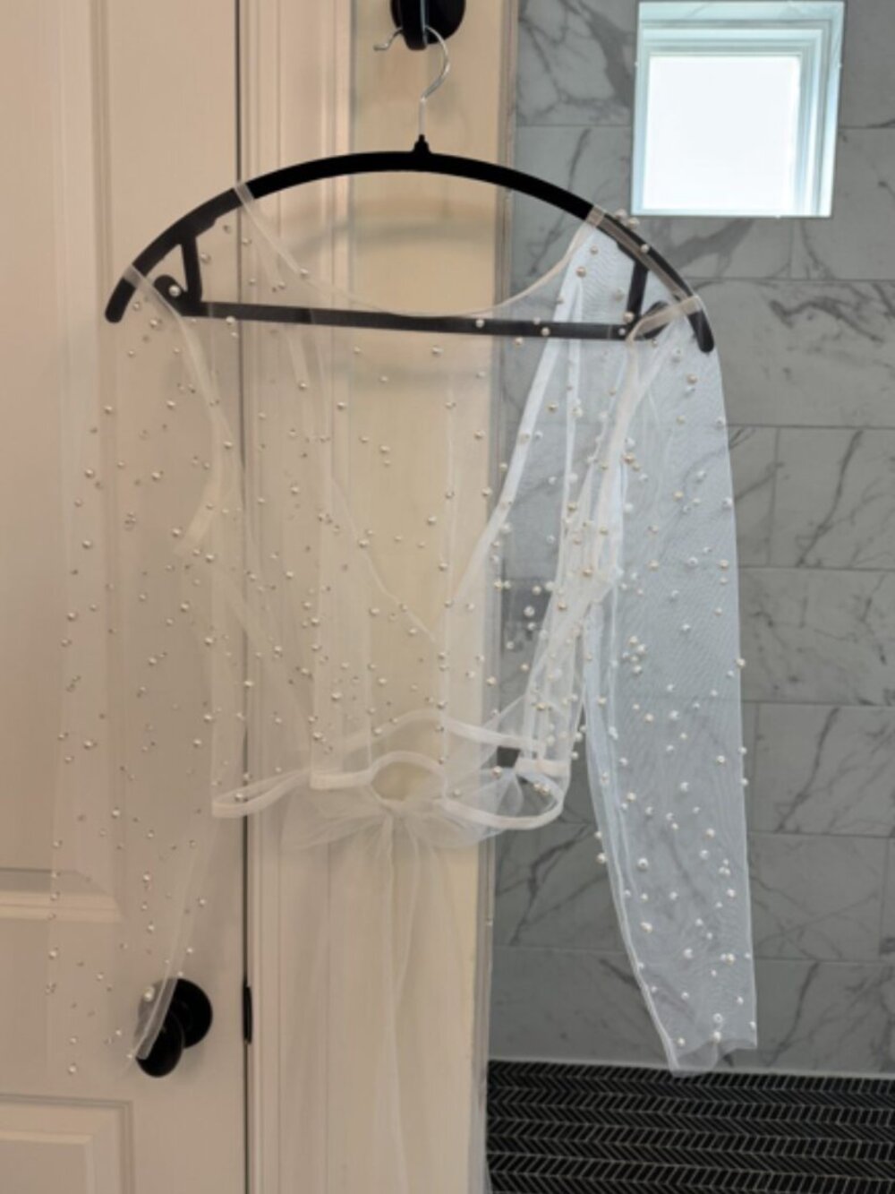 Handmade Bridal Topper Size M – Lace Wedding Cover-Up, Never Worn - Picture 3 of 11